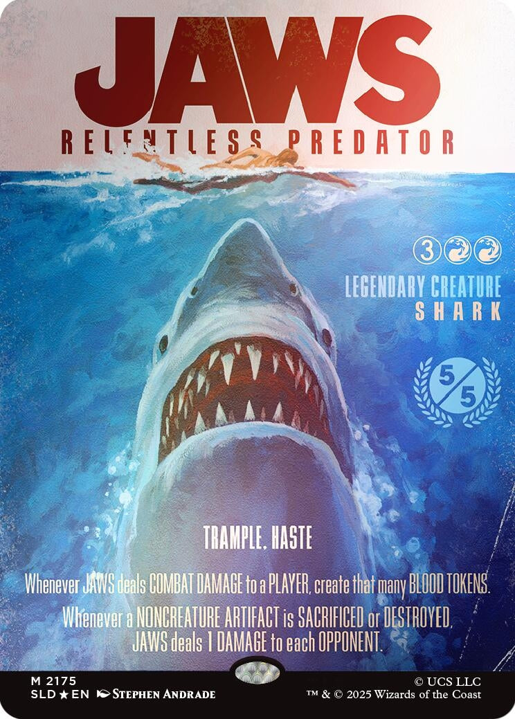 Image for Jaws, Relentless Predator (Rainbow Foil) (2175) (SLD) - Magic: The Gathering