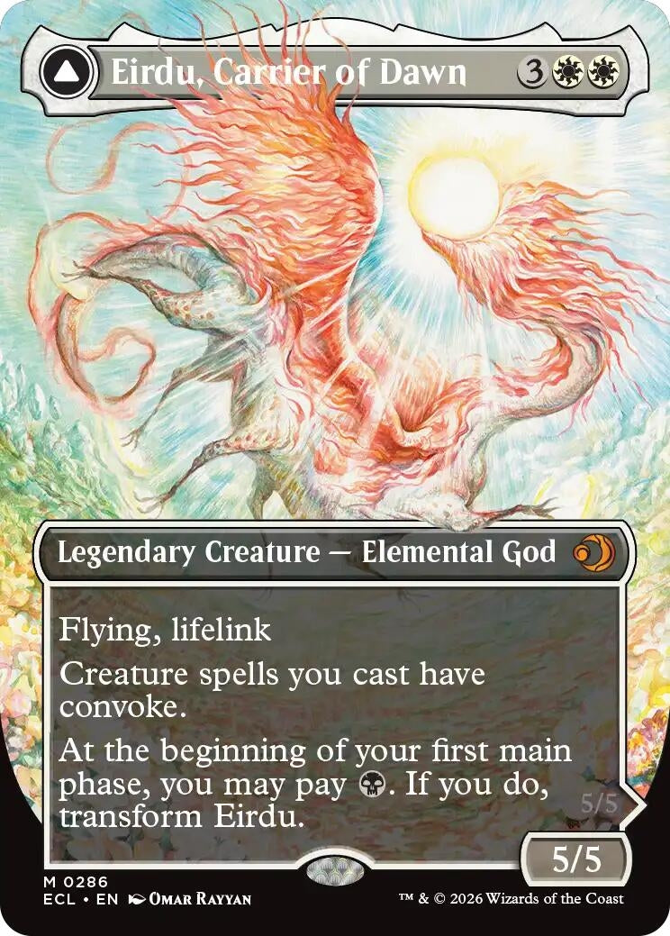 Image for Eirdu, Carrier of Dawn (Borderless) (286) (ECL) - Magic: The Gathering