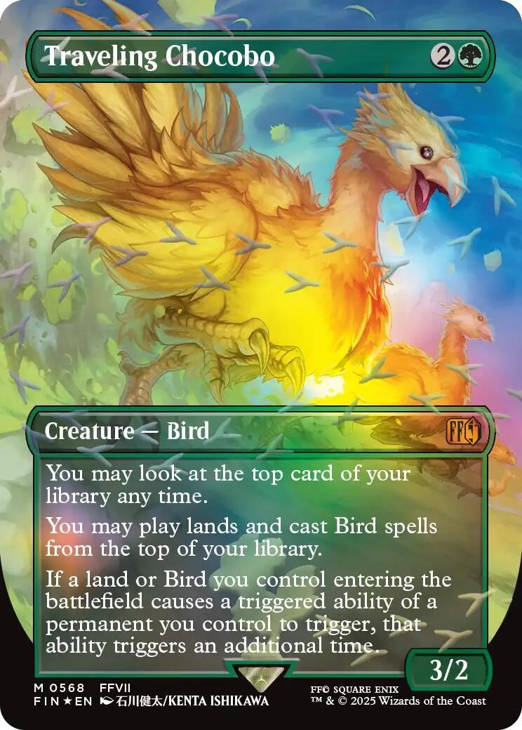 Image for Traveling Chocobo (Borderless) (Chocobo Track Foil) (568) (FIN) - Magic: The Gathering