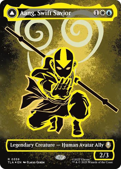 Image for Aang, Swift Savior (Borderless) (Neon Ink Foil) (359) (TLA) - Magic: The Gathering