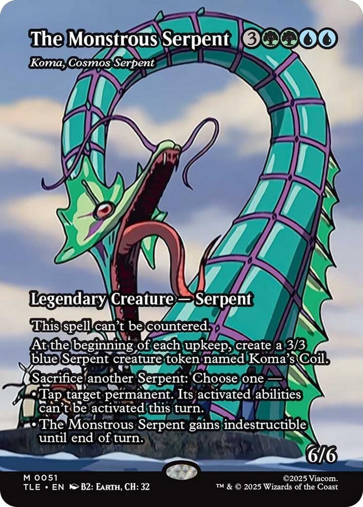 Image for The Monstrous Serpent - Koma, Cosmos Serpent (Borderless) (51) (TLE) - Magic: The Gathering