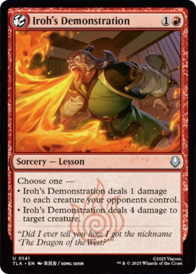 Image for Iroh's Demonstration (141) (TLA) - Magic: The Gathering