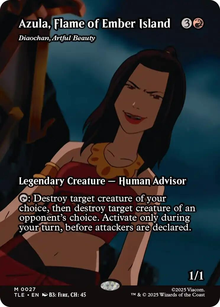 Image for Azula, Flame of Ember Island - Diaochan, Artful Beauty (Borderless) (27) (TLE) - Magic: The Gathering