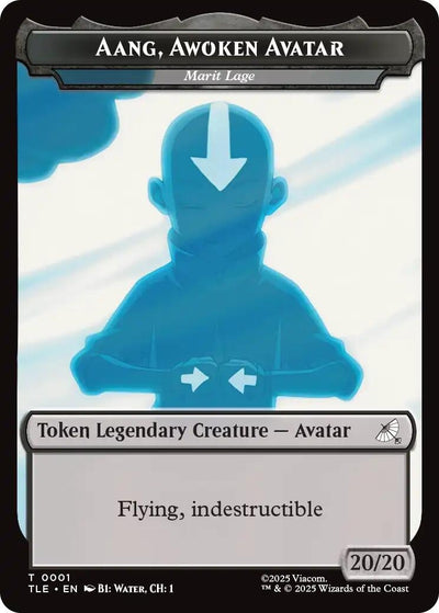 Aang, Awoken Avatar - Marit Lage // Treasure Double-Sided Token (1 // 22) (TLE)