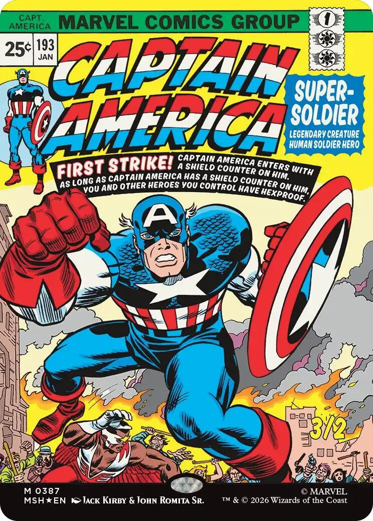 Image for Captain America, Super-Soldier (Borderless) (0387) (387) (MSH) - Magic: The Gathering