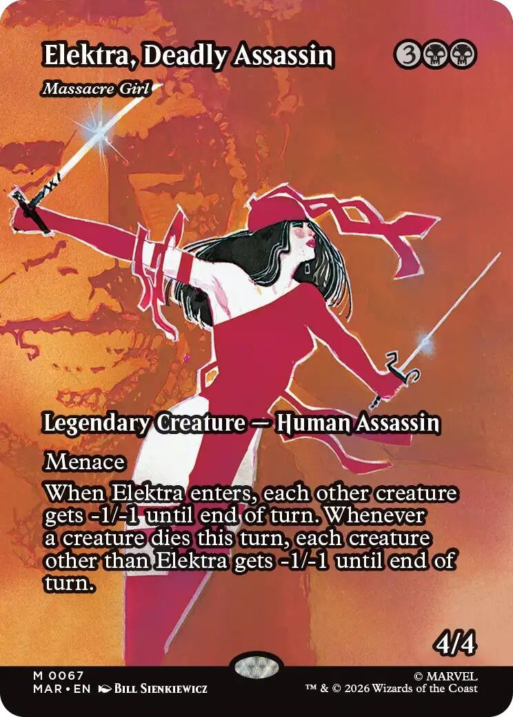 Image for Elektra, Deadly Assassin - Massacre Girl (Borderless) (67) (MAR) - Magic: The Gathering