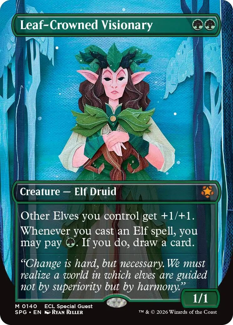 Image for Leaf-Crowned Visionary (Borderless) (140) (SPG) - Magic: The Gathering