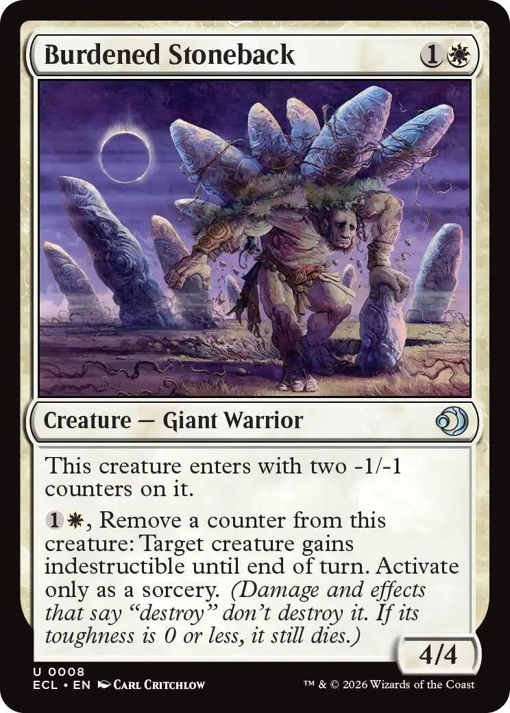 Image for Burdened Stoneback (8) (ECL) - Magic: The Gathering