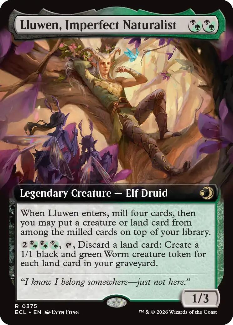 Image for Lluwen, Imperfect Naturalist (Extended Art) (375) (ECL) - Magic: The Gathering