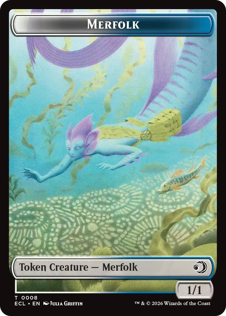 Image for Merfolk // Worm Double-Sided Token (8 // 9) (ECL) - Magic: The Gathering