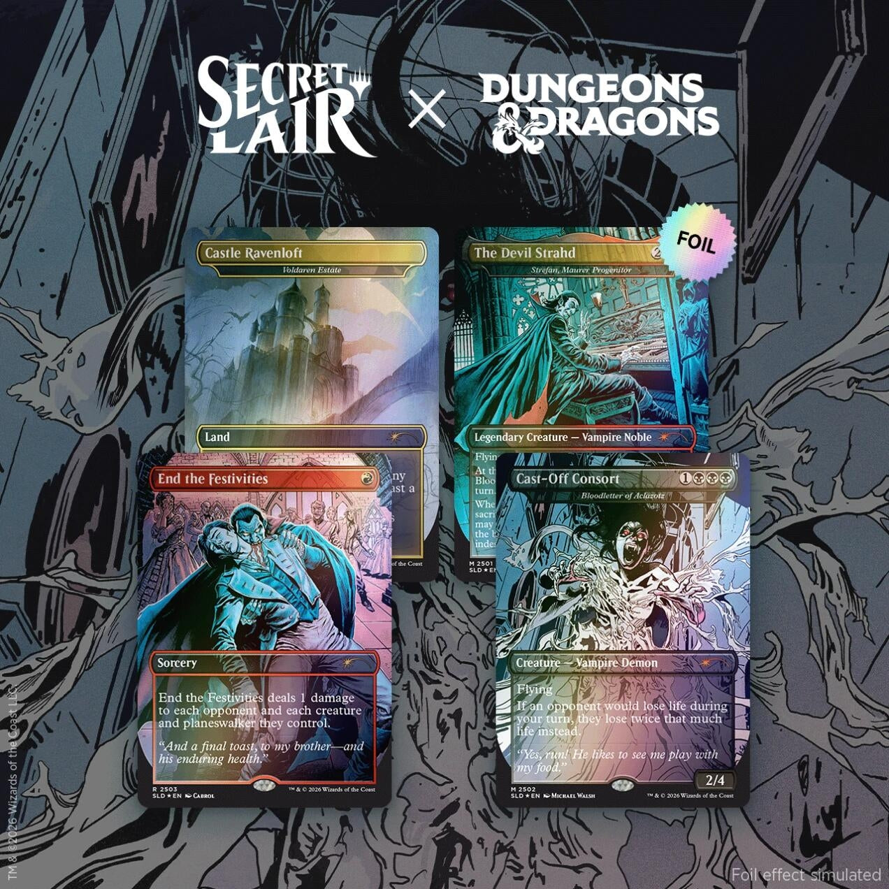 Image for Secret Lair Drop: Secret Lair x Dungeons & Dragons: Strahd's Descent - Traditional Foil Edition - Magic: The Gathering
