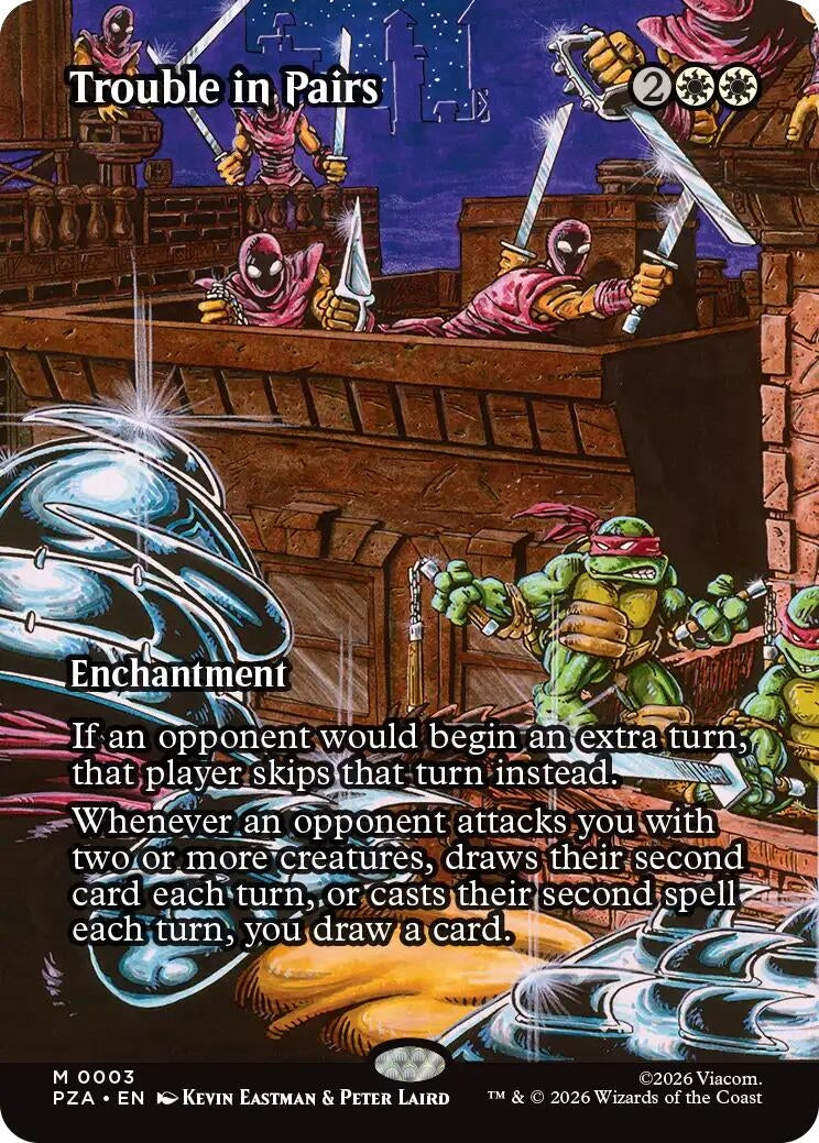 Image for Trouble in Pairs (Borderless) (3) (PZA) - Magic: The Gathering