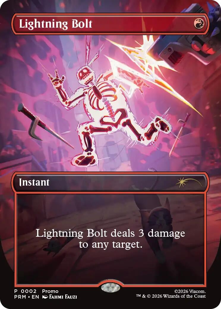 Image for Lightning Bolt (Borderless) (2) (UMP) - Magic: The Gathering