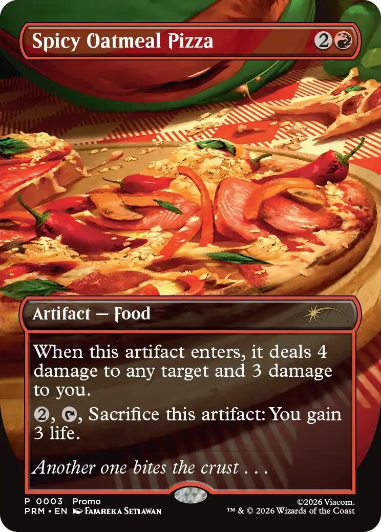 Image for Spicy Oatmeal Pizza (Borderless) (3) (UMP) - Magic: The Gathering