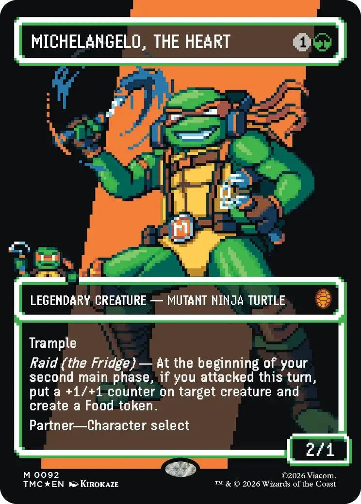 Image for Michelangelo, the Heart (0092) (Borderless) (Surge Foil) (92) (TMC) - Magic: The Gathering