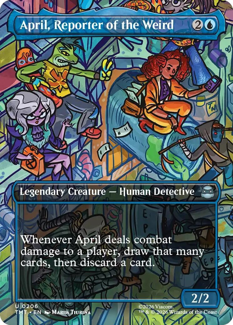 Image for April, Reporter of the Weird (Borderless) (206) (TMT) - Magic: The Gathering