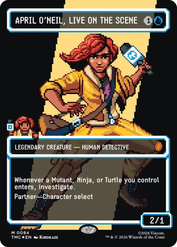 Image for April O'Neil, Live on the Scene (Borderless) (Surge Foil) (84) (TMC) - Magic: The Gathering