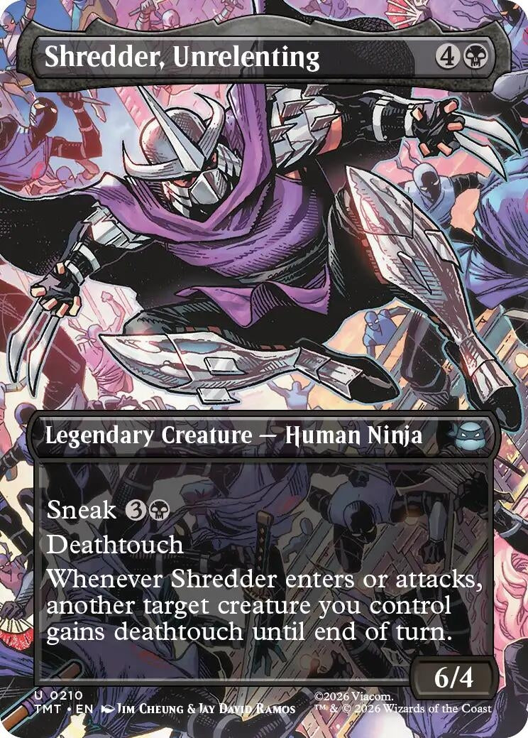 Image for Shredder, Unrelenting (Borderless) (210) (TMT) - Magic: The Gathering