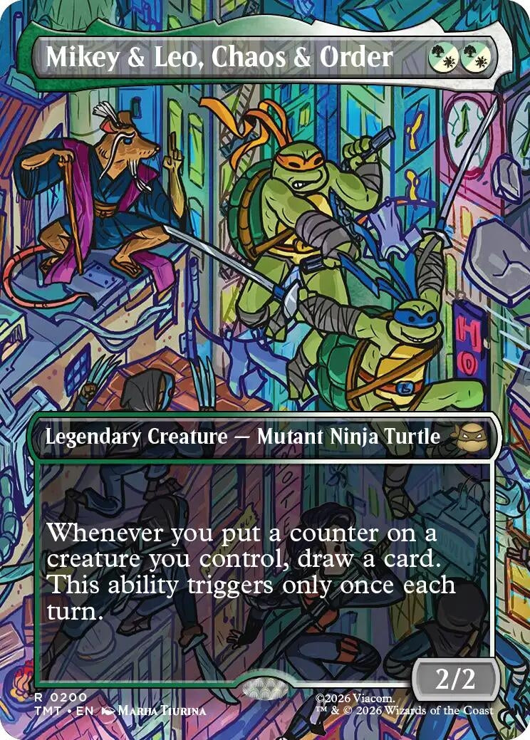 Image for Mikey & Leo, Chaos & Order (Borderless) (200) (TMT) - Magic: The Gathering
