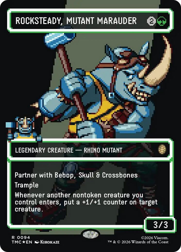 Image for Rocksteady, Mutant Marauder (Borderless) (Surge Foil) (94) (TMC) - Magic: The Gathering