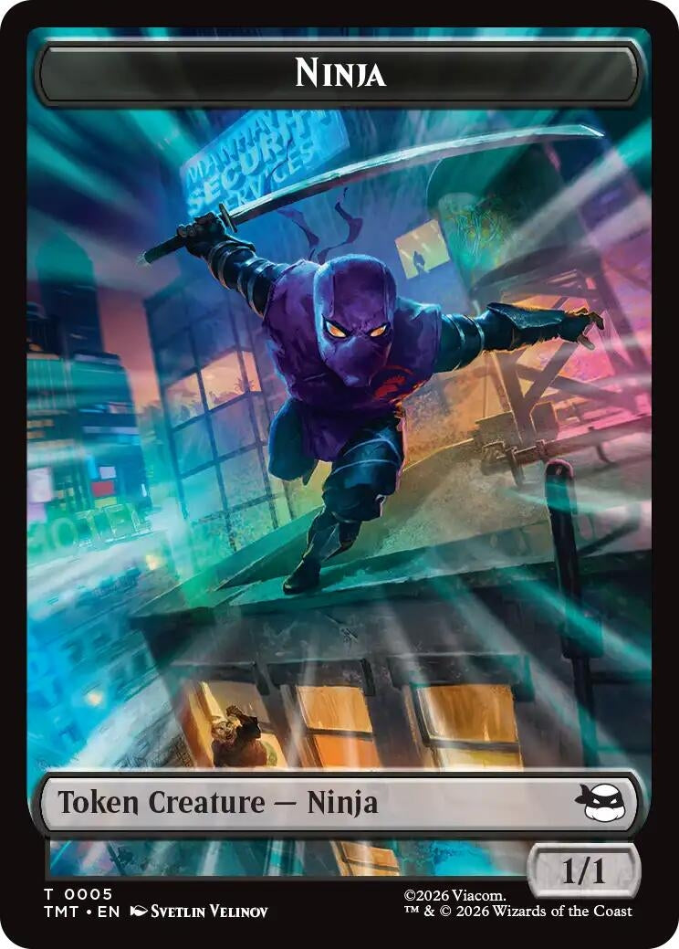 Image for Ninja // Mutagen Double-Sided Token (5 // 9) (TMT) - Magic: The Gathering