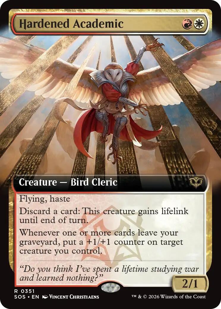 Image for Hardened Academic (Extended Art) (351) (SOS) - Magic: The Gathering