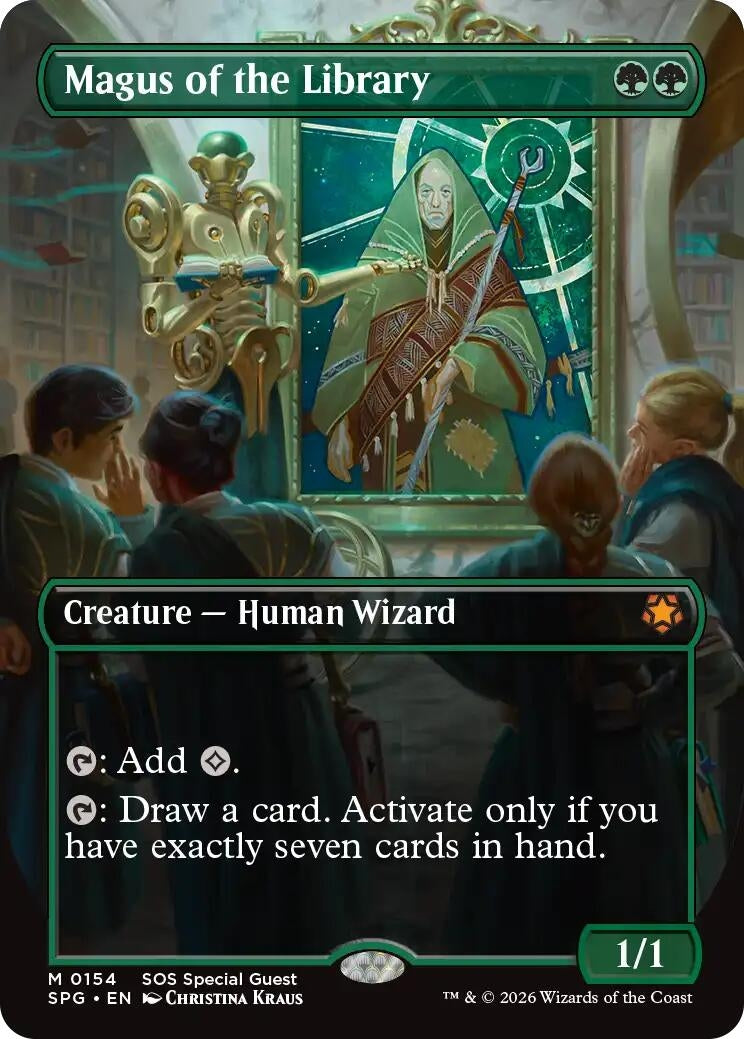 Image for Magus of the Library (Borderless) (154) (SPG) - Magic: The Gathering