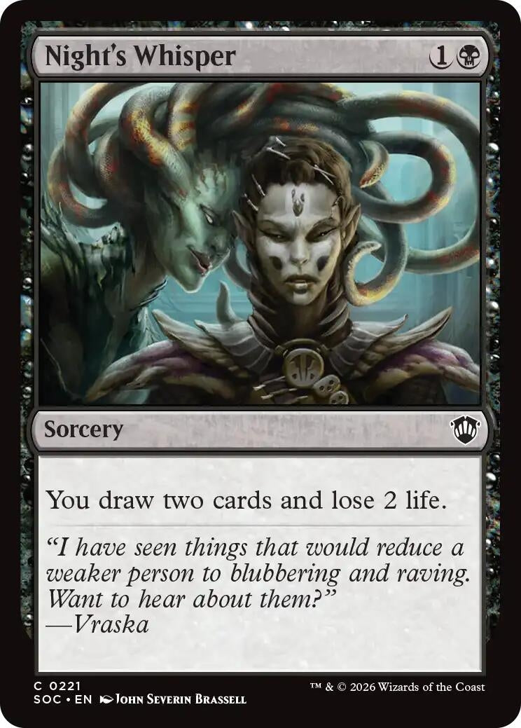 Image for Night's Whisper (221) (SOC) - Magic: The Gathering