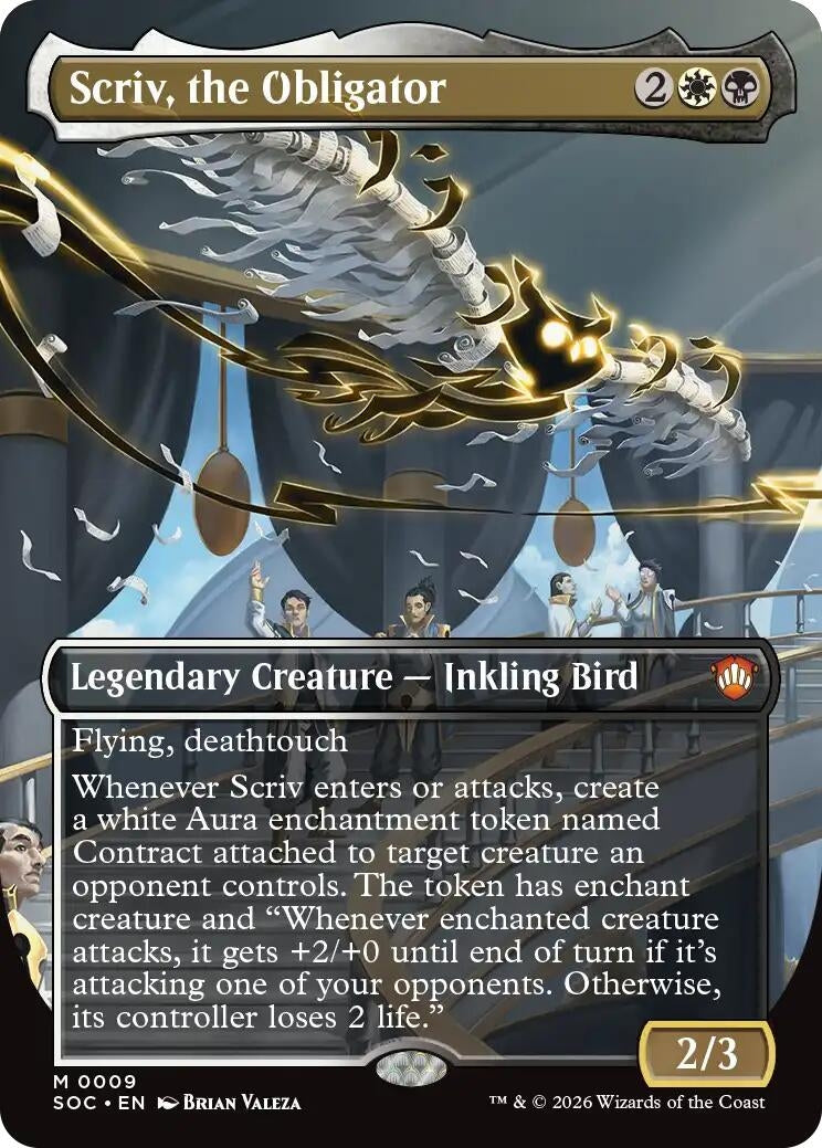 Image for Scriv, the Obligator (Borderless) (9) (SOC) - Magic: The Gathering