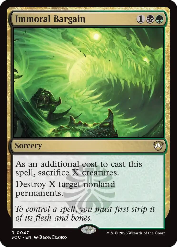 Image for Immoral Bargain (47) (SOC) - Magic: The Gathering