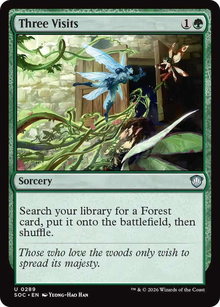 Image for Three Visits (289) (SOC) - Magic: The Gathering