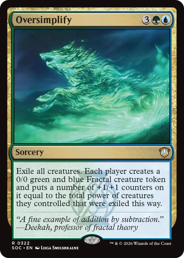 Image for Oversimplify (322) (SOC) - Magic: The Gathering