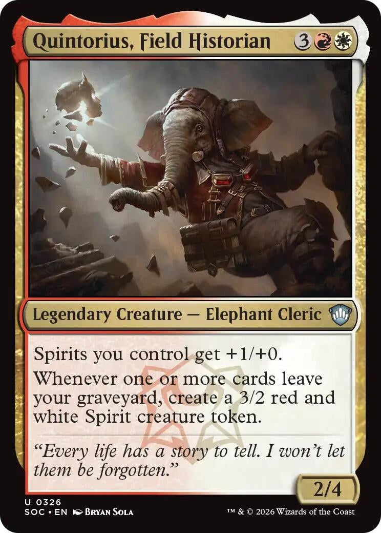 Image for Quintorius, Field Historian (326) (SOC) - Magic: The Gathering
