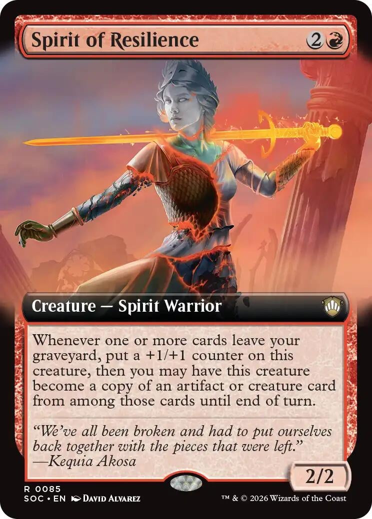 Image for Spirit of Resilience (Extended Art) (85) (SOC) - Magic: The Gathering
