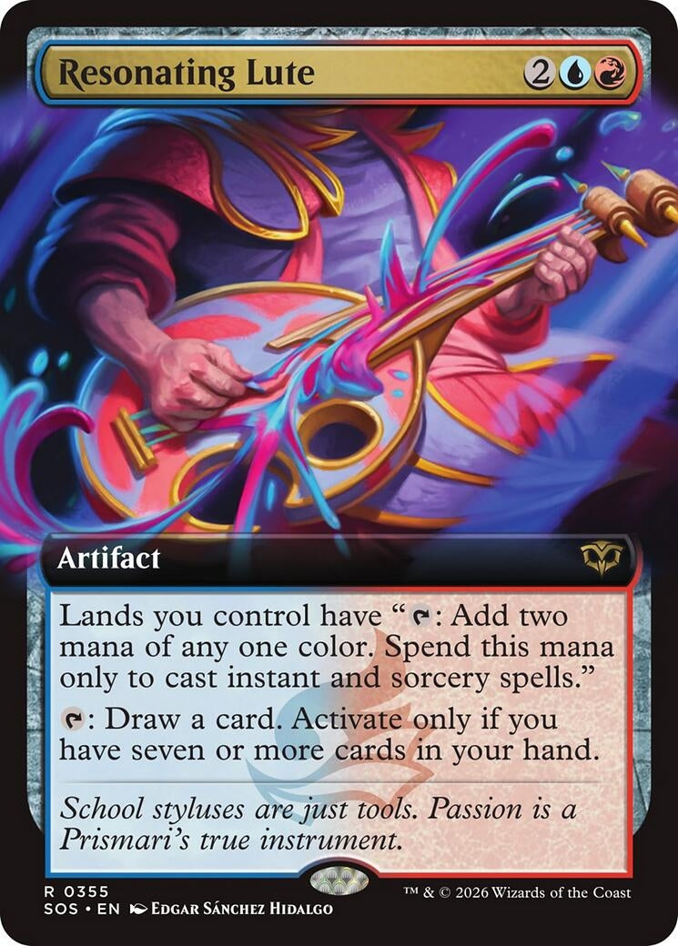 Image for Resonating Lute (Extended Art) (355) (SOS) - Magic: The Gathering