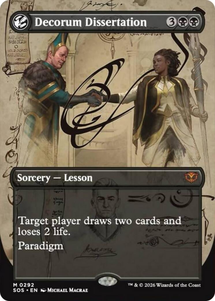 Image for Decorum Dissertation (Borderless) (292) (SOS) - Magic: The Gathering