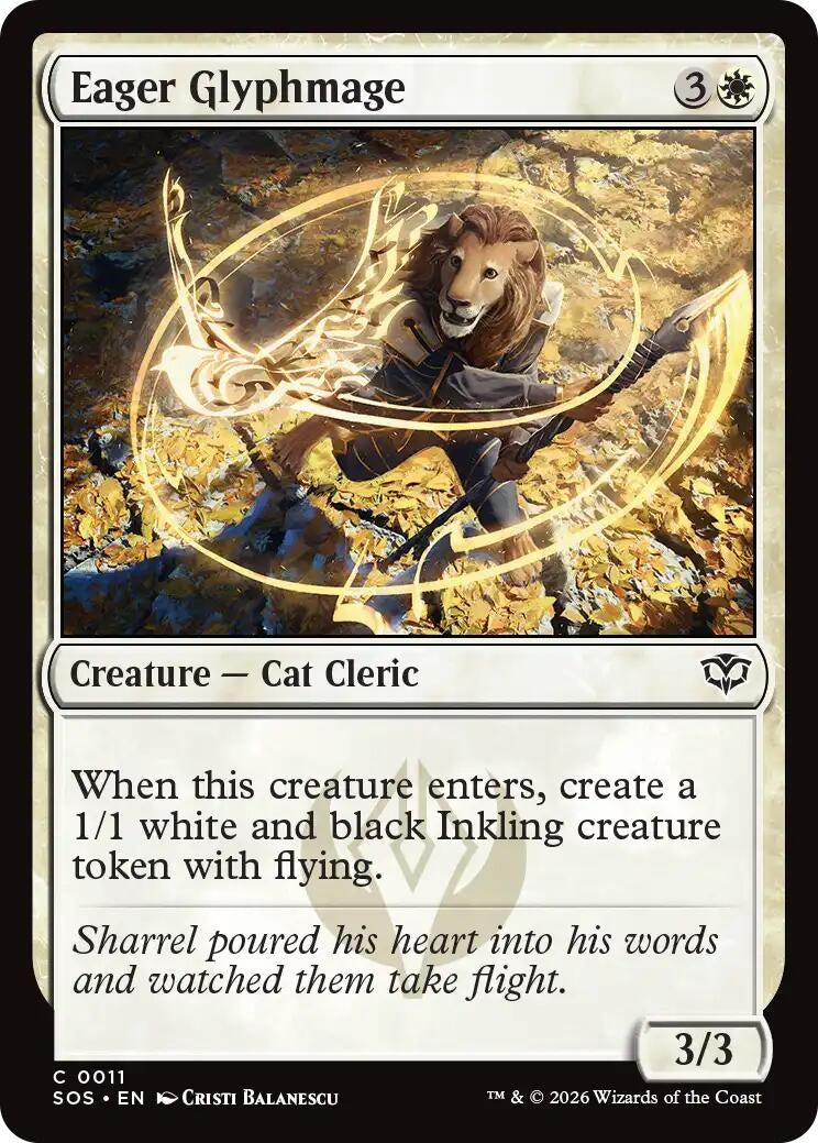 Image for Eager Glyphmage (11) (SOS) - Magic: The Gathering