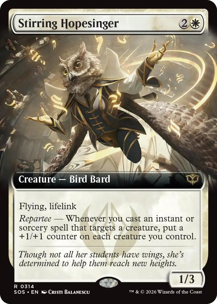 Image for Stirring Hopesinger (Extended Art) (314) (SOS) - Magic: The Gathering