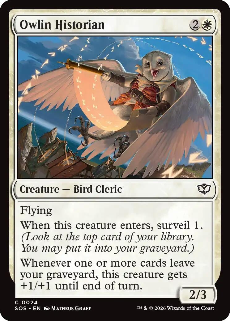 Image for Owlin Historian (24) (SOS) - Magic: The Gathering