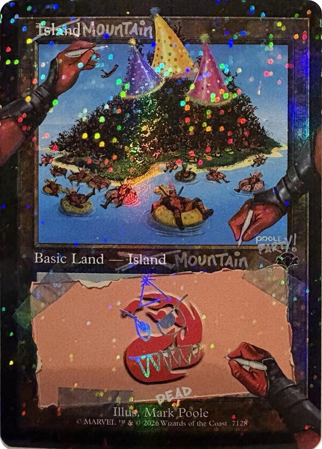 Image for Mountain (7128) (Pool Party Foil) (7128) (SLD) - Magic: The Gathering