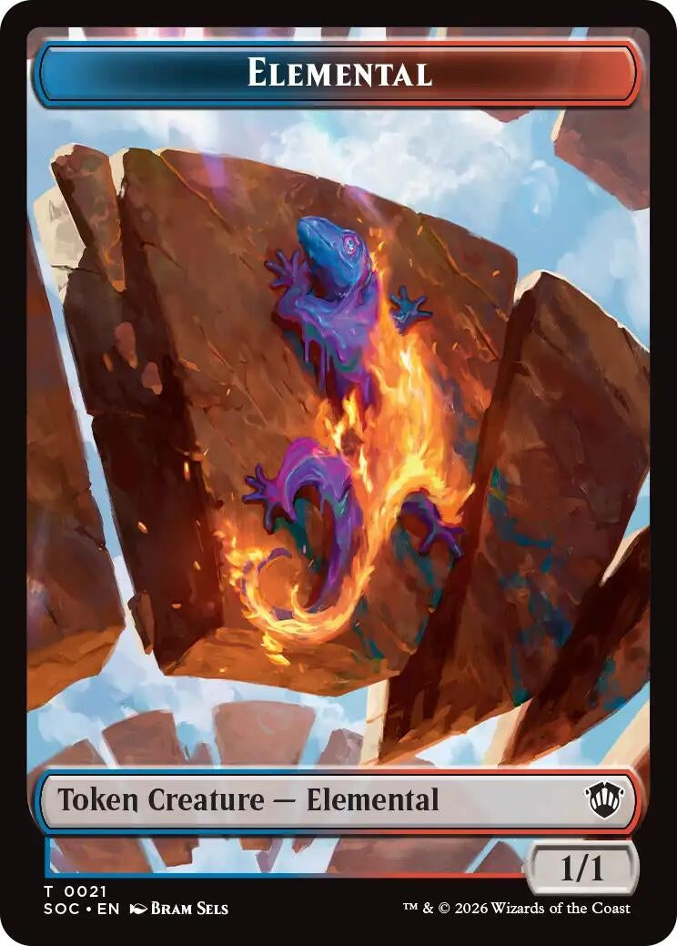 Image for Elemental (0021) // Phyrexian Myr Double-Sided Token (21 // 8) (SOC) - Magic: The Gathering