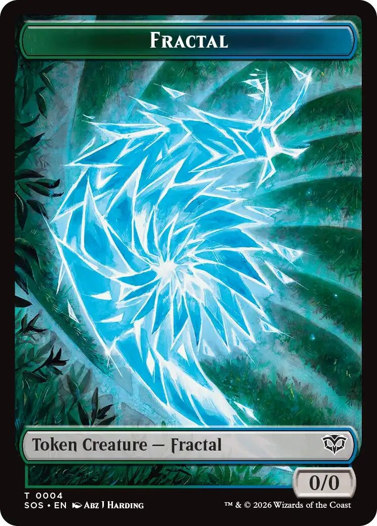 Image for Fractal (0004) // Spirit (0010) Double-Sided Token (4 // 10) (SOS) - Magic: The Gathering