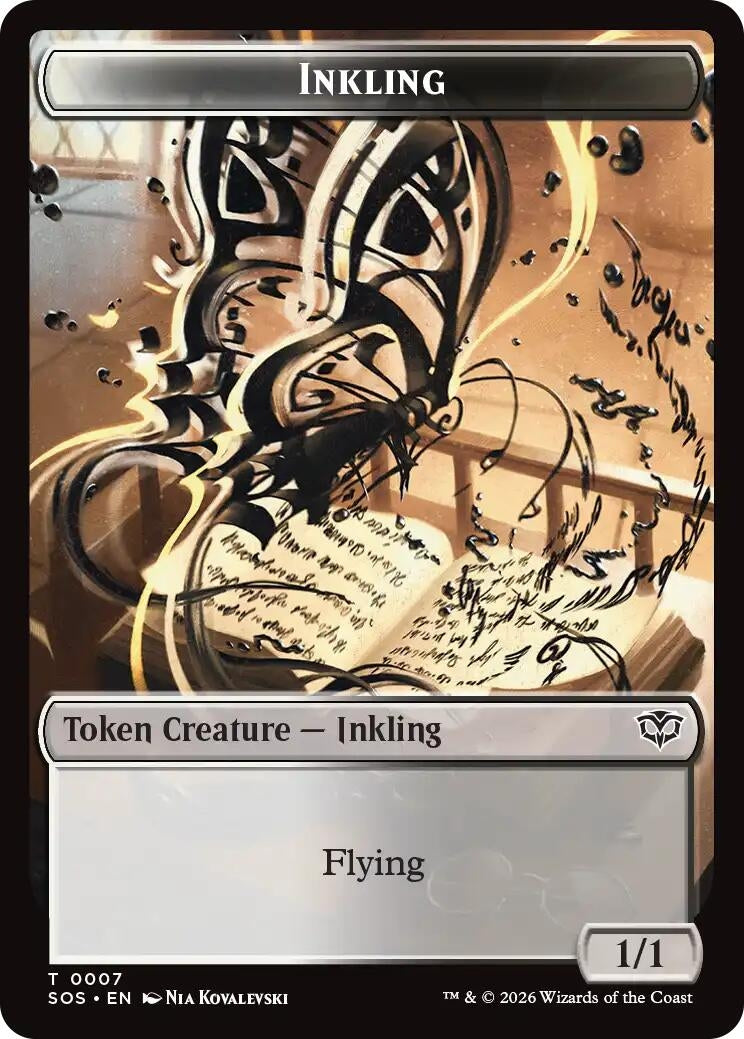 Image for Inkling (0007) // Spirit (0011) Double-Sided Token (7 // 11) (SOS) - Magic: The Gathering