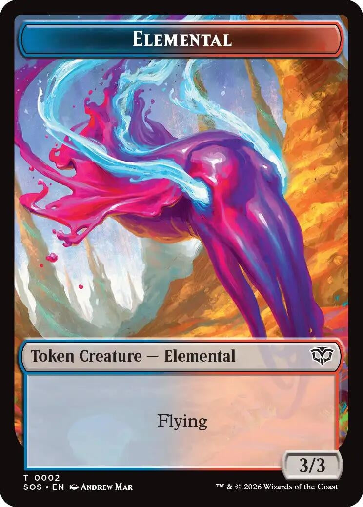 Image for Elemental (0002) // Treasure Double-Sided Token (2 // 12) (SOS) - Magic: The Gathering