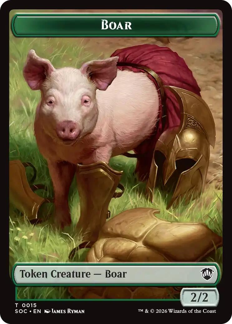 Image for Boar // Frog Lizard Double-Sided Token (15 // 16) (SOC) - Magic: The Gathering