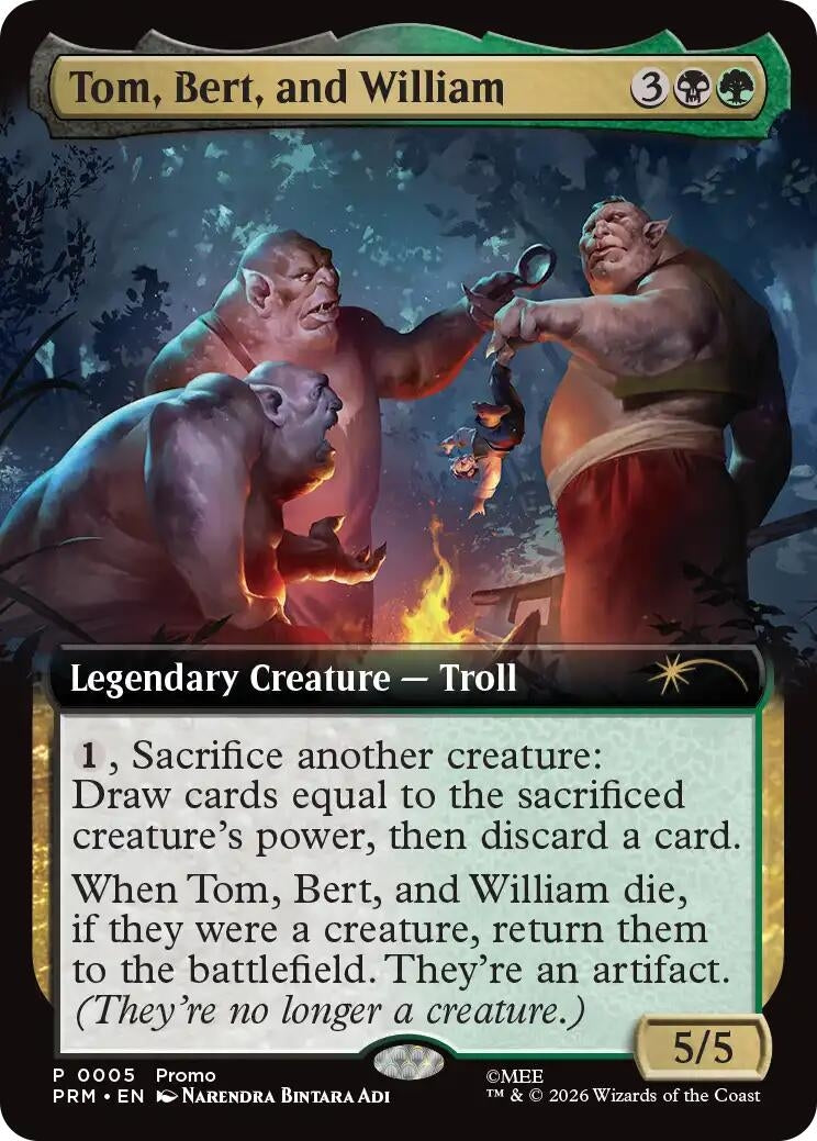 Image for Tom, Bert, and William (Extended Art) (5) (UMP) - Magic: The Gathering
