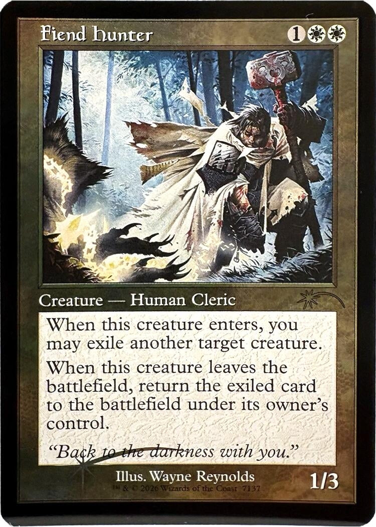 Image for Fiend Hunter (Retro Frame) (7137) (SLD) - Magic: The Gathering
