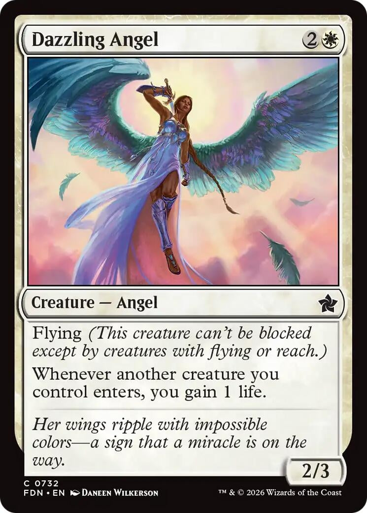 Image for Dazzling Angel (0732) (732) (FDN) - Magic: The Gathering
