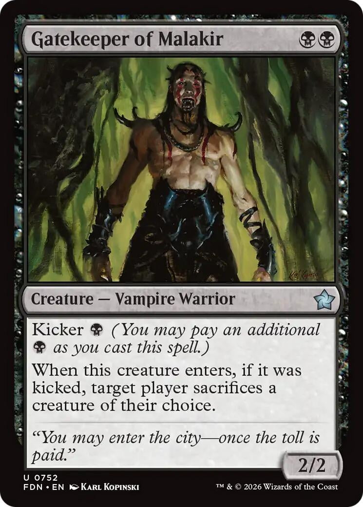 Image for Gatekeeper of Malakir (0752) (752) (FDN) - Magic: The Gathering