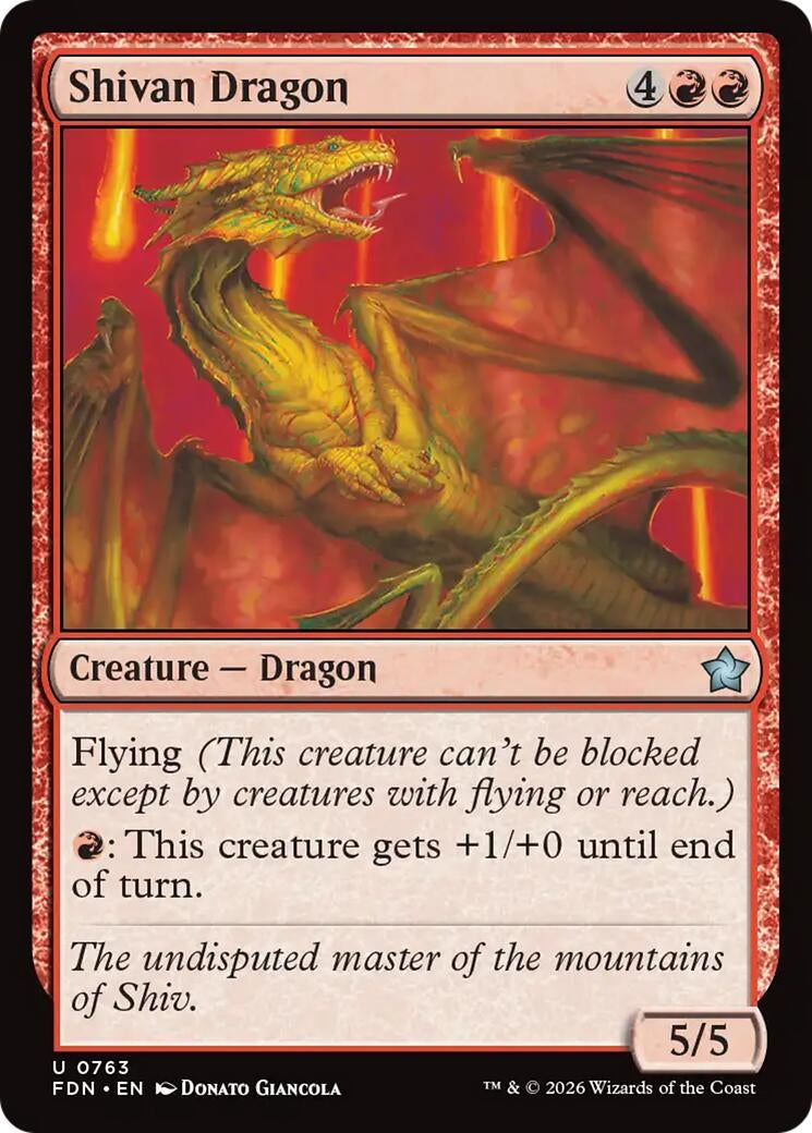 Image for Shivan Dragon (0763) (763) (FDN) - Magic: The Gathering